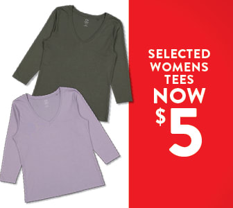 Womens casual tops long-sleeve and short-sleeve from $5