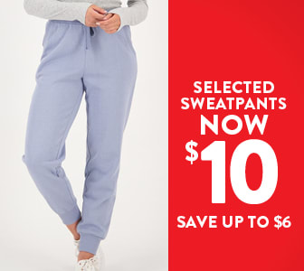 Selected sweatpants now $10.
