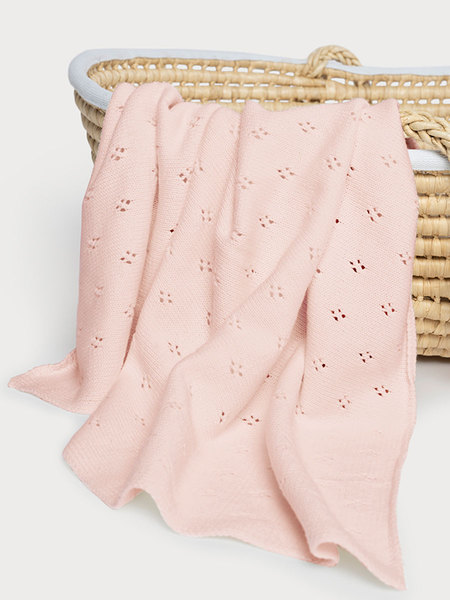 undefined | Baby Knitted Pointelle Blanket