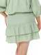 Womens Plus Shirred Waist Cotton Crinkle Skirt