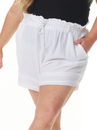 Womens Plus Paperbag Cotton Crinkle Shorts