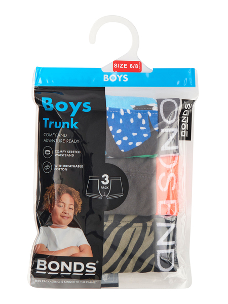 Boys 3 Pack Bonds Trunks