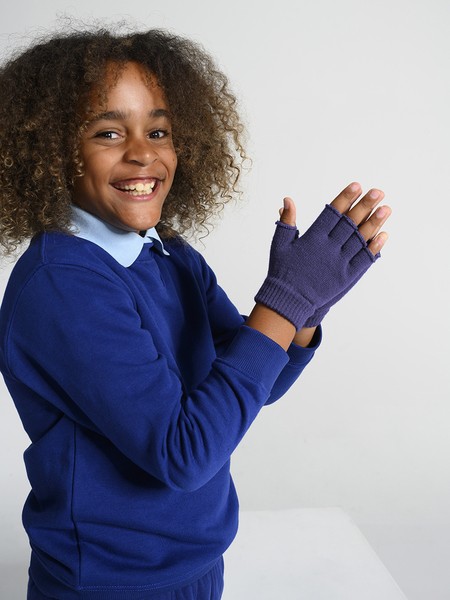 Kids School Fingerless Gloves - Navy Blue Kids School Fingerless Gloves - Navy Blue