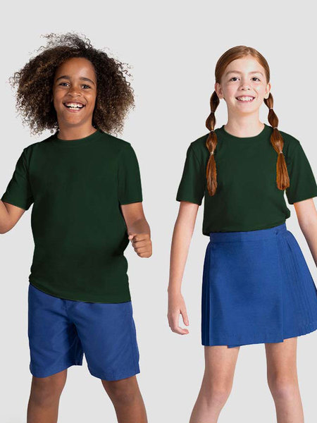 Kids Cotton School Tee - Bottle Green Kids Cotton School Tee - Bottle Green