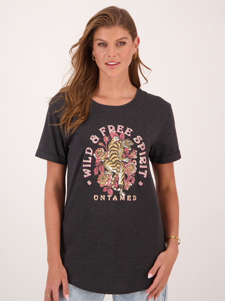 Womens Longline Printed Tee Womens Longline Printed Tee