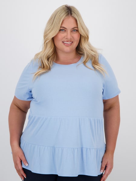 Womens Plus Ribbed Tier Top Womens Plus Ribbed Tier Top