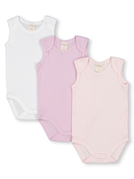 Baby 3 Pack Sleeveless Organic Cotton Bodysuit Baby 3 Pack Sleeveless Organic Cotton Bodysuit