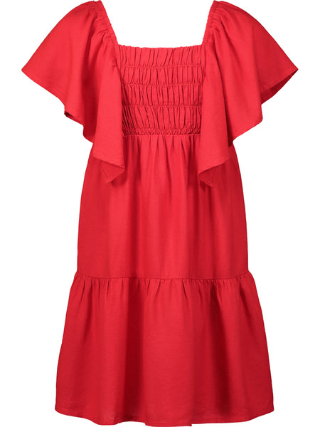 Girls Linen Shirred Dress Girls Linen Shirred Dress