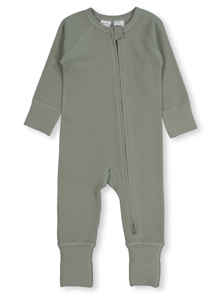 Baby Sueded Knit Romper With Double Ended Zip Baby Sueded Knit Romper With Double Ended Zip