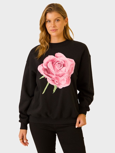 Womens Drop Shoulder Crew Neck Printed Sweater Womens Drop Shoulder Crew Neck Printed Sweater