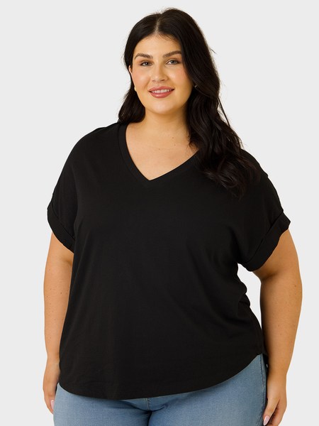 Womens V Neck Longline Tee Womens V Neck Longline Tee
