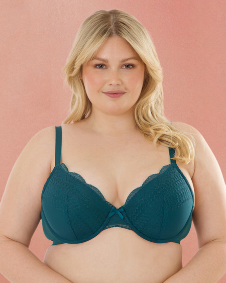 Fuller Bust Embroidered Lace T-Shirt Bra Fuller Bust Embroidered Lace T-Shirt Bra
