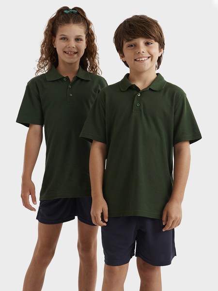 Kids Short Sleeve School Polo - Bottle Green Kids Short Sleeve School Polo - Bottle Green