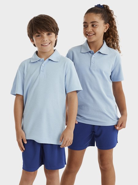 Kids Short Sleeve School Polo - Light Blue Kids Short Sleeve School Polo - Light Blue