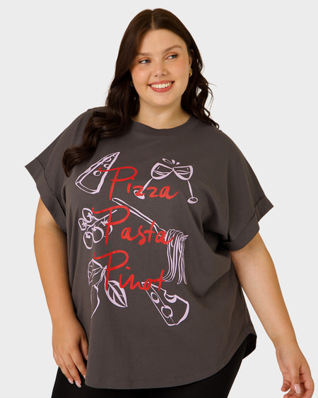 Womens Longline Printed Tee Womens Longline Printed Tee