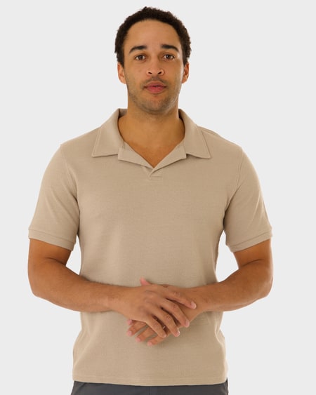 Mens Textured Knit Polo Mens Textured Knit Polo