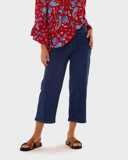 Womens Pull On Denim Culotte Womens Pull On Denim Culotte