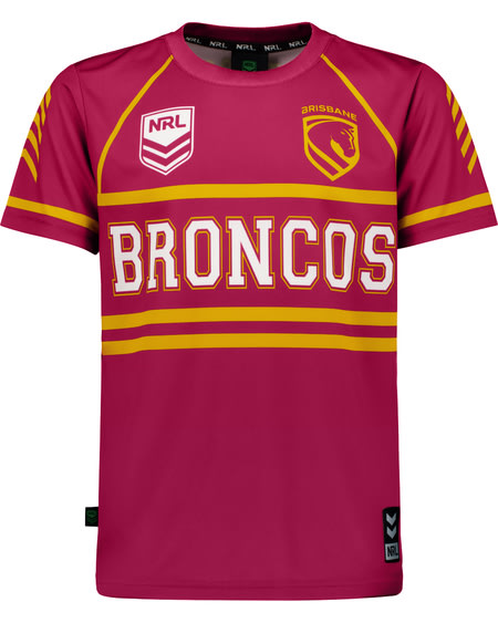 Broncos NRL Youth Training T-Shirt Broncos NRL Youth Training T-Shirt