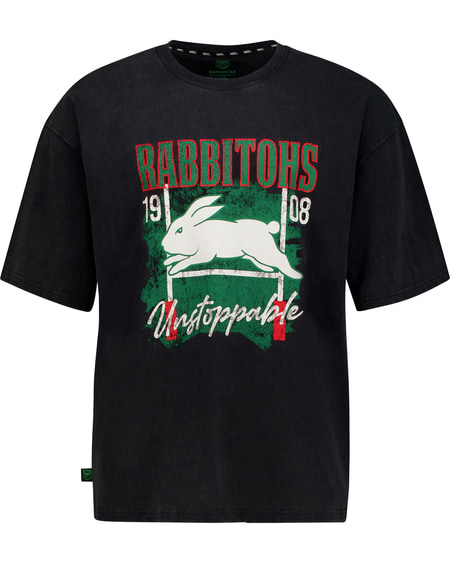 Rabbitohs NRL Adult Boxy Graphic T Shirt Rabbitohs NRL Adult Boxy Graphic T Shirt