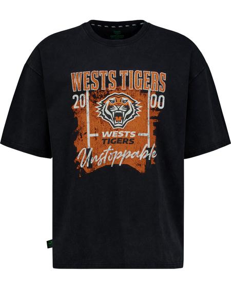 Tigers NRL Adult Boxy Graphic T Shirt Tigers NRL Adult Boxy Graphic T Shirt