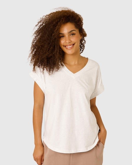 Womens V Neck Longline Tee Womens V Neck Longline Tee