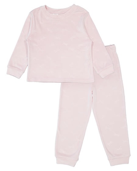 Girls 2-7 Butter Fleece Bow Jacquard Pyjamas Girls 2-7 Butter Fleece Bow Jacquard Pyjamas