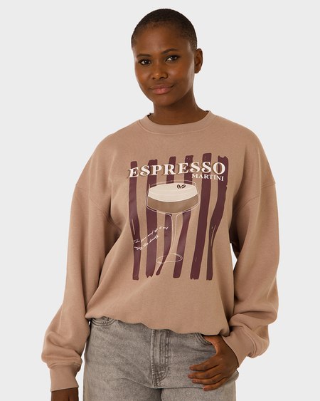 Womens Drop Shoulder Crew Neck Printed Sweater Womens Drop Shoulder Crew Neck Printed Sweater