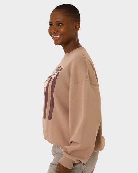 Womens Drop Shoulder Crew Neck Printed Sweater Womens Drop Shoulder Crew Neck Printed Sweater