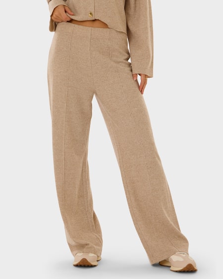 Womens Soft Brushed Rib Pintuck Trousers Womens Soft Brushed Rib Pintuck Trousers