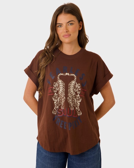 Womens Longline Printed Tee Womens Longline Printed Tee