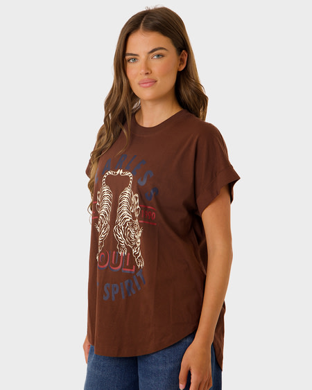Womens Longline Printed Tee Womens Longline Printed Tee