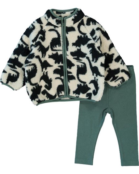 Baby Sherpa Jacket And Rib Leggings Set Baby Sherpa Jacket And Rib Leggings Set