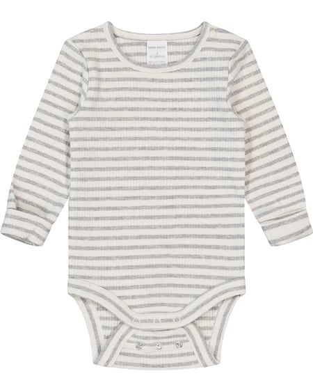 Baby Long Sleeve Stripe Rib Bodysuit Baby Long Sleeve Stripe Rib Bodysuit