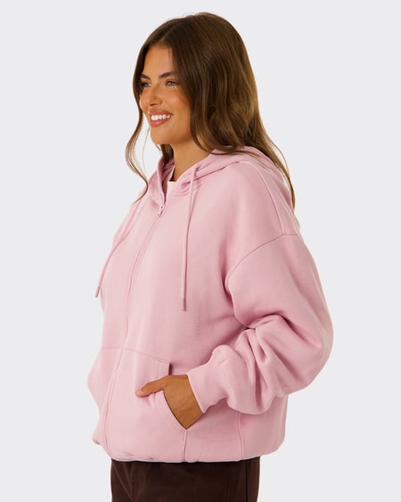 Womens Relaxed Fit Zip Through Hoodie Womens Relaxed Fit Zip Through Hoodie