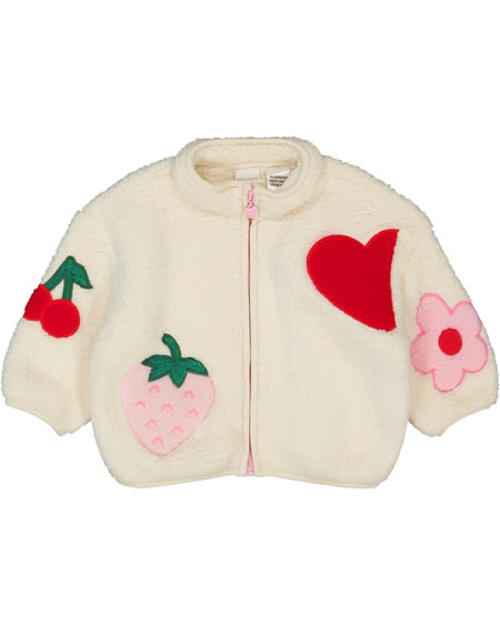 Baby Teddy Fleece Jacket With Novelty Applique Baby Teddy Fleece Jacket With Novelty Applique