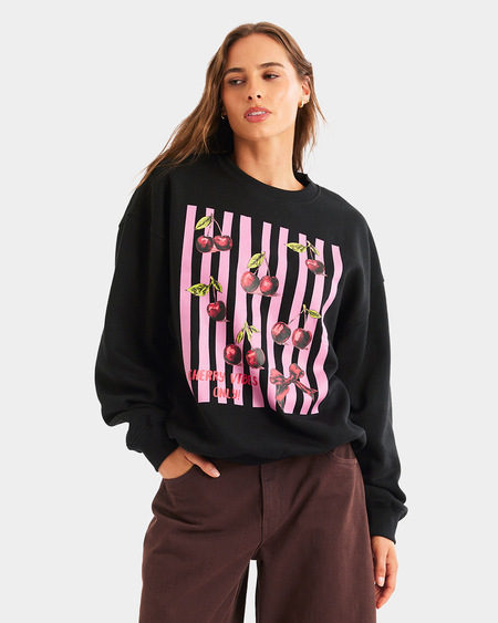 Womens Drop Shoulder Crew Neck Printed Sweater Womens Drop Shoulder Crew Neck Printed Sweater