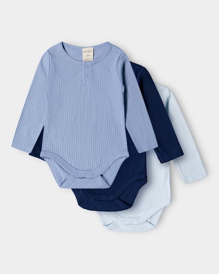 Baby 3 Pack Long Sleeve Organic Cotton Bodysuit Baby 3 Pack Long Sleeve Organic Cotton Bodysuit