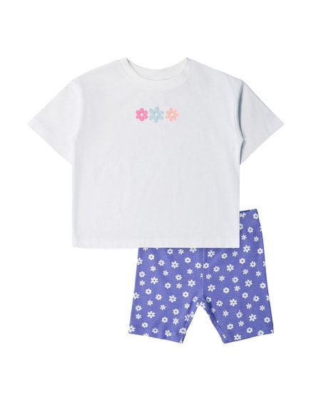 Toddler Girl Tee And Bike Short Set Toddler Girl Tee And Bike Short Set