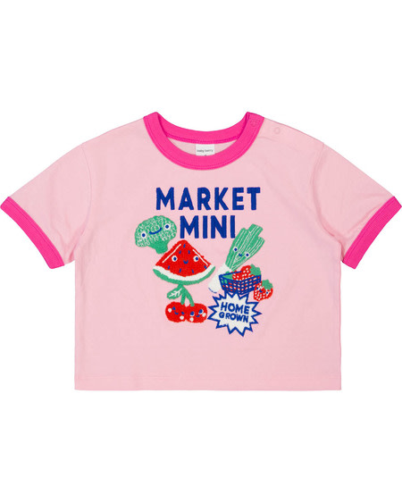 Baby Oversized Tee With Boucle Embroidery Detail Baby Oversized Tee With Boucle Embroidery Detail