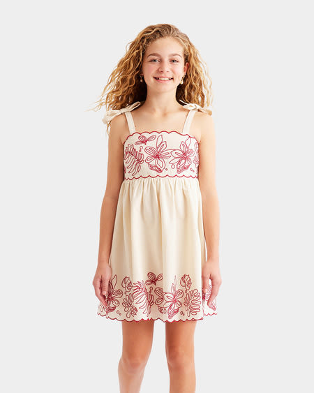 Girls 8-16 Embroidered Wild Bloom Dress Girls 8-16 Embroidered Wild Bloom Dress