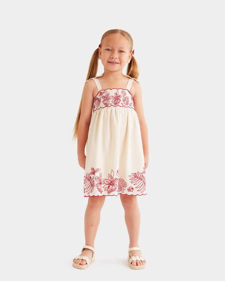 Girls 2-7 Embroidered Wild Bloom Dress Girls 2-7 Embroidered Wild Bloom Dress
