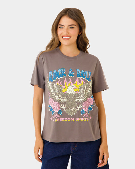 Womens Printed Cotton Boxy Tee Womens Printed Cotton Boxy Tee