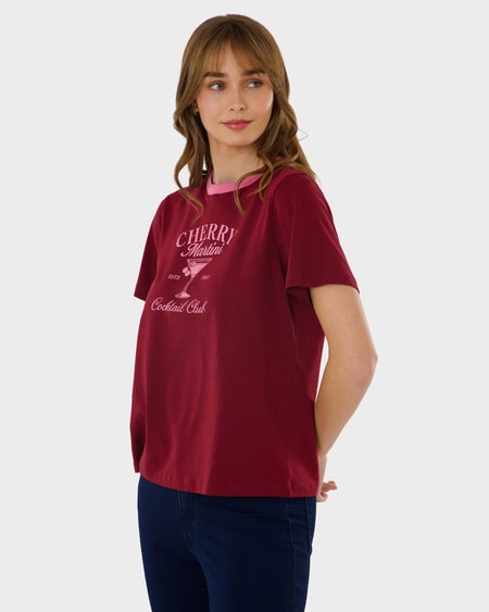 Womens Printed Cotton Boxy Tee Womens Printed Cotton Boxy Tee