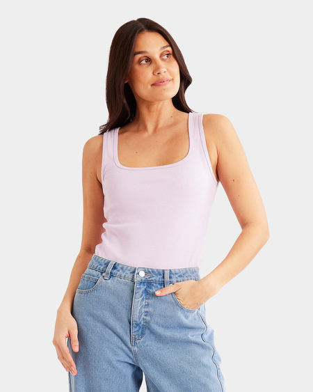 Womens Scoop Neck Rib Tank Womens Scoop Neck Rib Tank