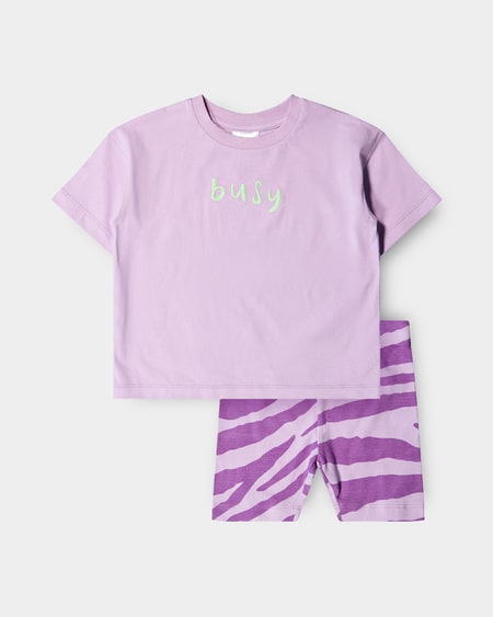 Toddler Girl Tee And Bike Short Set Toddler Girl Tee And Bike Short Set