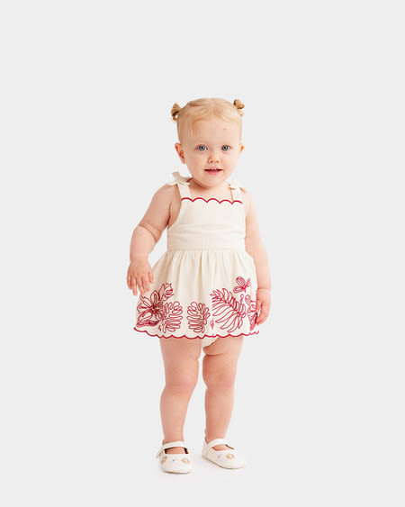 Baby Embroidered Wild Bloom Romper Dress Baby Embroidered Wild Bloom Romper Dress