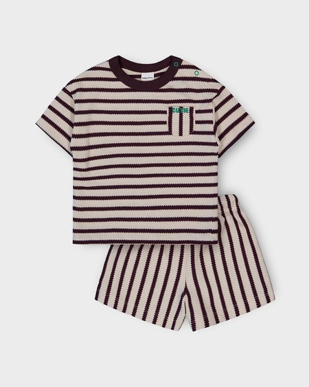 Baby Striped Oversized Tee And Short Set Baby Striped Oversized Tee And Short Set