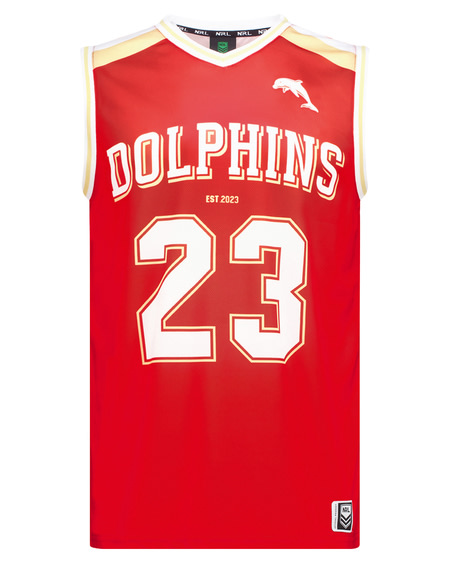 Dolphins NRL Adult Mesh Muscle Tank Top Dolphins NRL Adult Mesh Muscle Tank Top