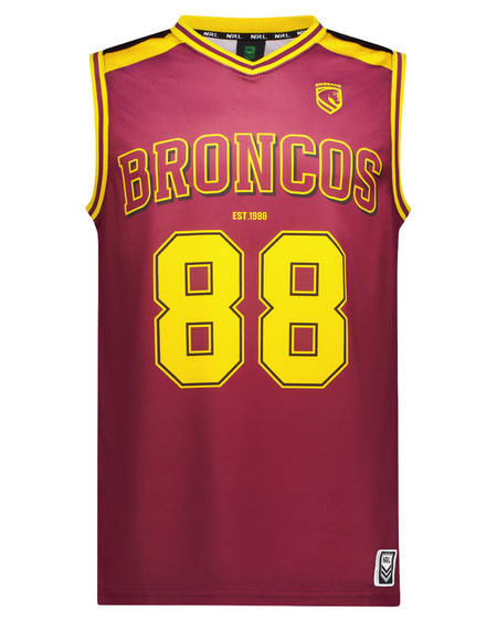 Broncos NRL Adult Mesh Muscle Tank Top Broncos NRL Adult Mesh Muscle Tank Top