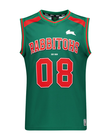 Rabbitohs NRL Youth Mesh Muscle Tank Top Rabbitohs NRL Youth Mesh Muscle Tank Top